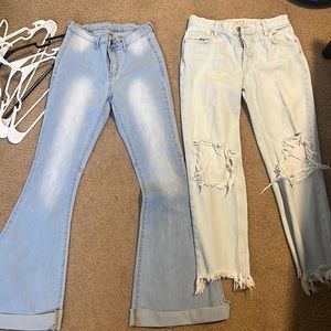 Amazon Flare jeans, very flattering. Free people jeans never worn.